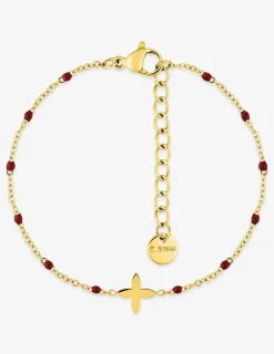Bracelet en acier doré, motif fantaisie et résine laquée SO OR