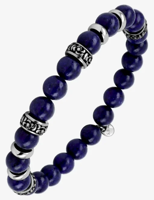 Bracelet en acier et agates bleues SO OR