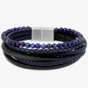 Bracelet en acier et autres matières, agates bleues synthétique SO OR