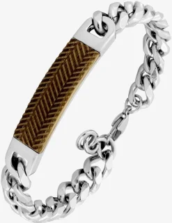 Bracelet en acier et bambou SO OR