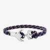Bracelet en acier et nylon bleu avec motif ancre de bateau SO OR