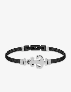 Bracelet en acier rigide, motif ancre SO OR