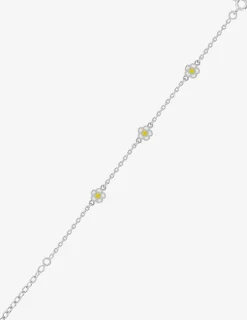 Bracelet en argent 925 ‰ rhodié avec motifs répétitifs en forme de fleur SO OR
