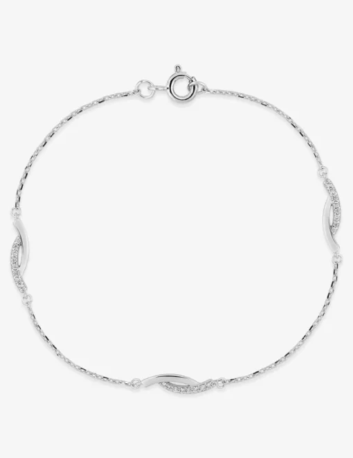 Bracelet en argent 925 ‰ rhodié et oxydes de zirconium SO OR