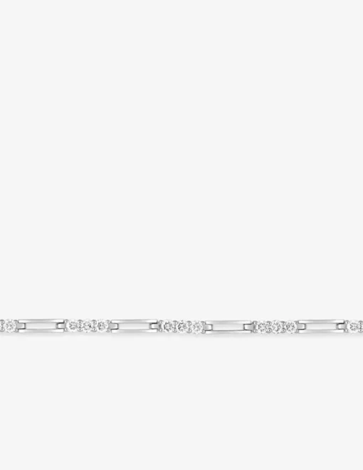 Bracelet en argent 925 ‰ rhodié alterné avec oxydes de zirconium SO OR