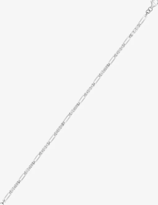 Bracelet en argent 925 ‰ rhodié alterné avec oxydes de zirconium SO OR