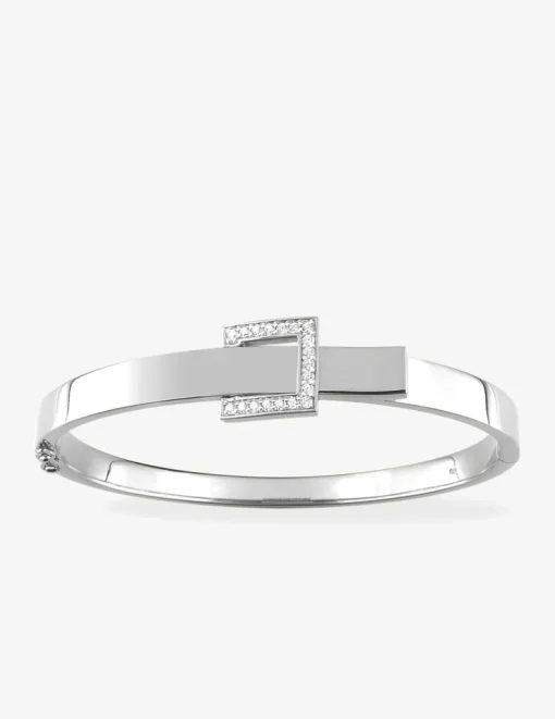 Bracelet en argent 925 ‰ rhodié style ceinture, oxydes de zirconium SO OR