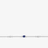 Bracelet en argent 925 ‰ rhodié, oxydes de zirconium bleus et blancs SO OR