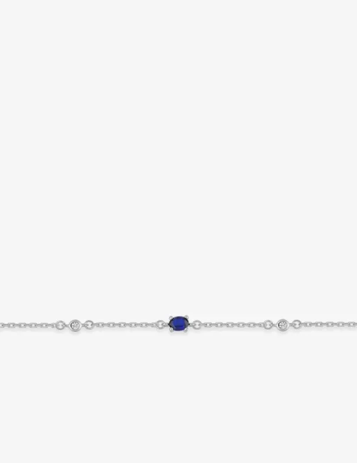 Bracelet en argent 925 ‰ rhodié, oxydes de zirconium bleus et blancs SO OR