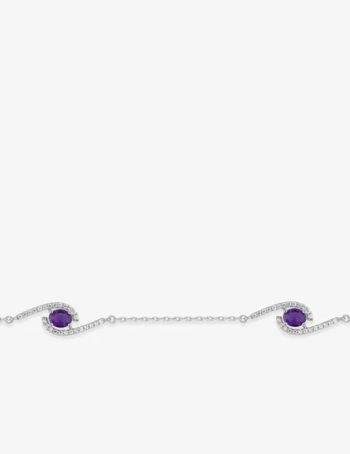 Bracelet en argent 925 ‰ rhodié avec oxydes de zirconium bicolores SO OR