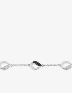 Bracelet en argent 925 ‰ rhodié, oxydes de zirconium noirs et blancs SO OR