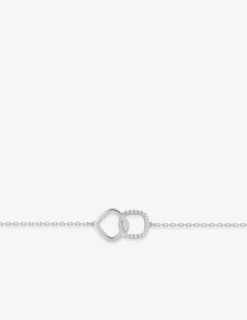 Bracelet en argent 925 ‰ rhodié avec motifs entrelacés et oxydes de zirconium SO OR