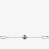 Bracelet en argent 925 ‰ rhodié et perles d'imitation grises SO OR