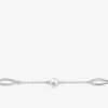 Bracelet en argent 925 ‰ rhodié, perles d'imitation blanches SO OR