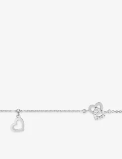 Bracelet en argent 925 ‰ rhodié, motifs cœur avec oxydes de zirconium SO OR