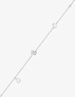 Bracelet en argent 925 ‰ rhodié, motifs cœur avec oxydes de zirconium SO OR