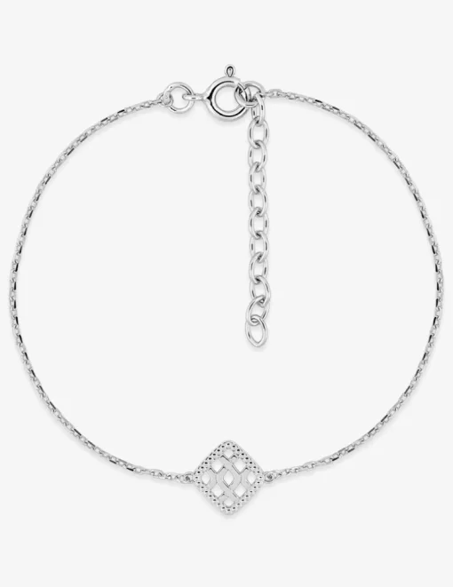Bracelet en argent 925 ‰ rhodié avec motif losange SO OR