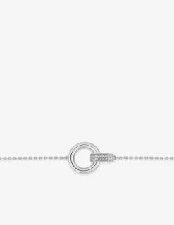Bracelet en argent 925 ‰ rhodié, motifs circulaires et oxydes de zirconium SO OR