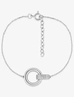 Bracelet en argent 925 ‰ rhodié, motifs circulaires et oxydes de zirconium SO OR