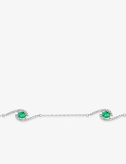 Bracelet en argent 925‰ rhodié et oxydes de zirconium verts SO OR