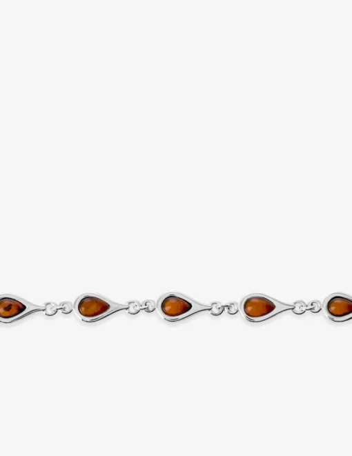 Bracelet en argent 925‰ rhodié et ambre SO OR