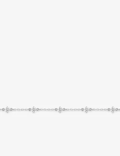 Bracelet en argent gris rhodié 925‰ motifs répétitifs oxyde blanc chaine forçat SO OR
