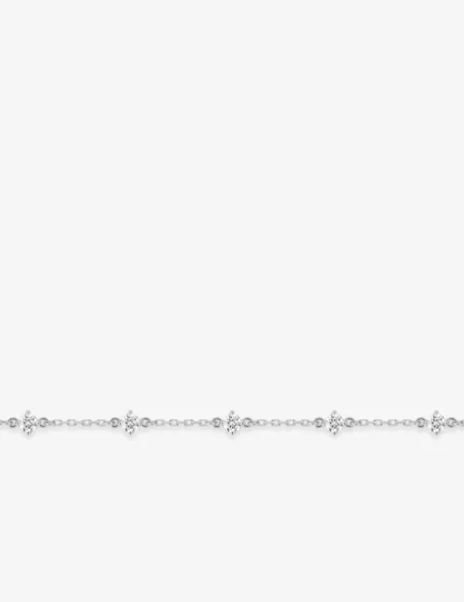 Bracelet en argent gris rhodié 925‰ motifs répétitifs oxyde blanc chaine forçat SO OR
