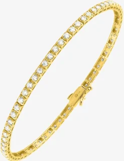 Bracelet en or jaune 375 ‰ et diamants synthétiques 2,05 ct maille tennis SO OR