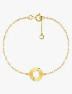 Bracelet en or jaune 375 ‰, motif rond SO OR