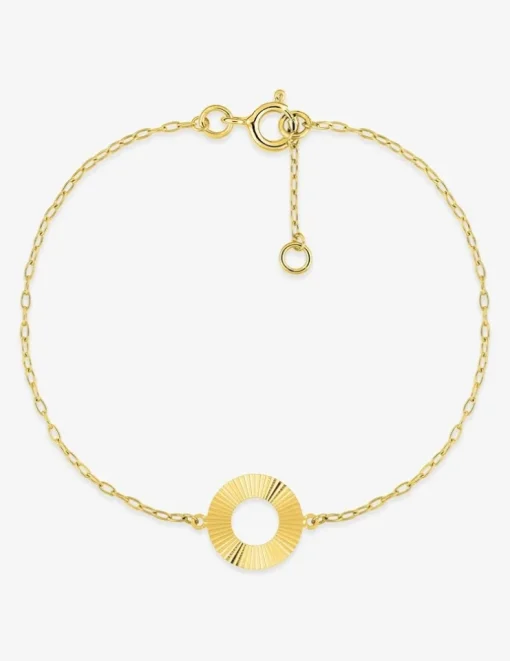Bracelet en or jaune 375 ‰, motif rond SO OR
