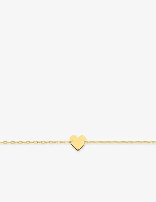 Bracelet en or jaune 375 ‰, motif cœur SO OR