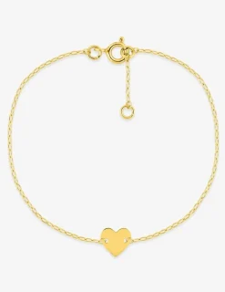 Bracelet en or jaune 375 ‰, motif cœur SO OR