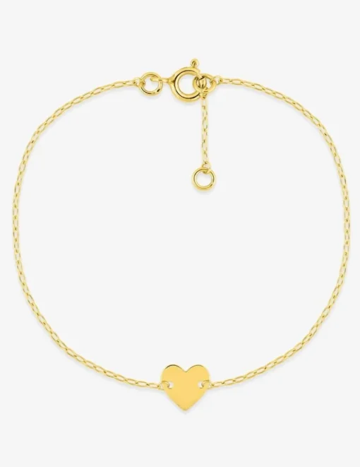 Bracelet en or jaune 375 ‰, motif cœur SO OR
