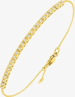 Bracelet en or jaune 375‰ avec 25 diamants synthétiques 0,25 ct F-VS SO OR