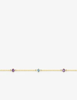 Bracelet en or jaune 750‰ topaze et autres pierres fantaisie SO OR