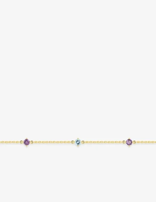 Bracelet en or jaune 750‰ topaze et autres pierres fantaisie SO OR