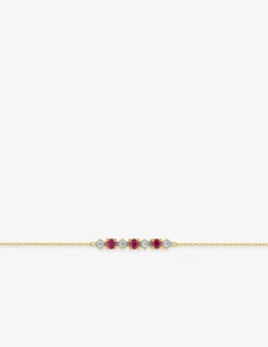 Bracelet en or jaune et blanc 375 ‰, rubis et oxydes de zirconium SO OR