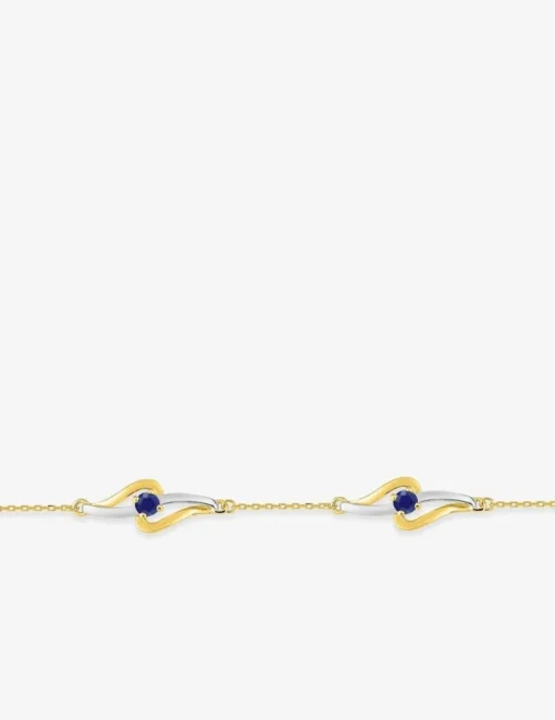 Bracelet en or jaune et blanc 375 ‰ et saphir SO OR