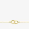 Bracelet en plaqué or et oxydes de zirconium, anneaux entrelacés SO OR