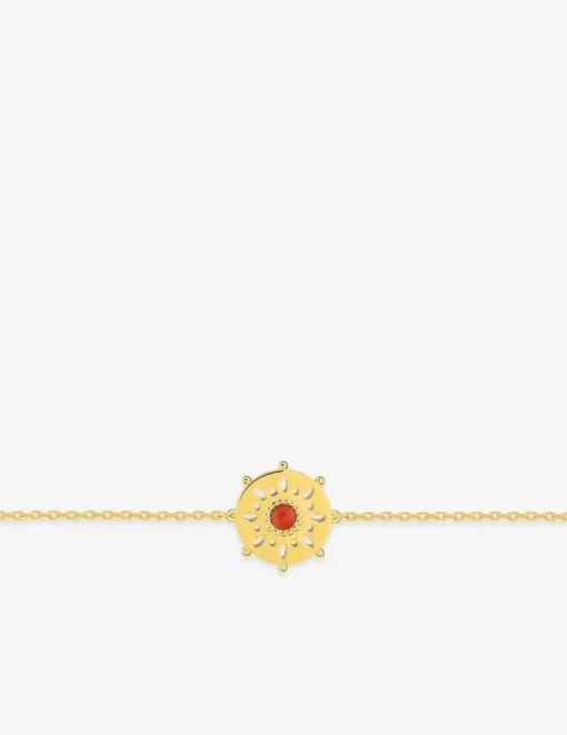Bracelet en plaqué or laqué orange SO OR