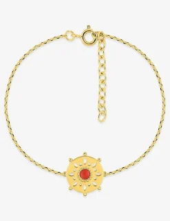 Bracelet en plaqué or laqué orange SO OR