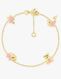 Bracelet enfant animaux or 750 ‰ et laque SO OR
