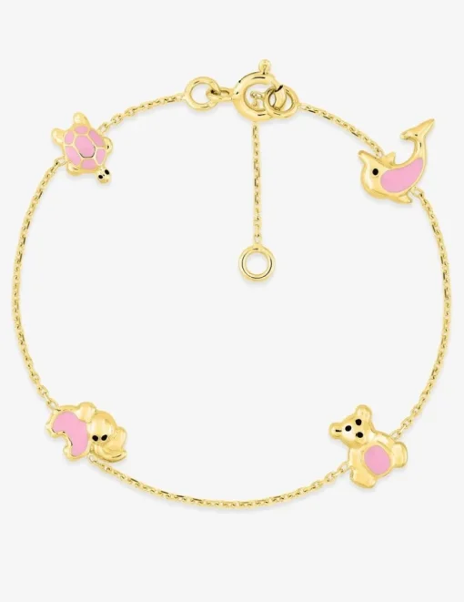 Bracelet enfant animaux or 750 ‰ et laque SO OR