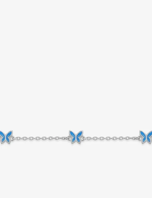 Bracelet enfant motif papillons en argent 925 ‰ rhodié SO OR