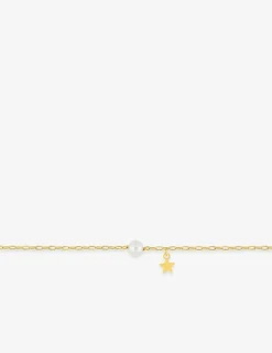 Bracelet enfant étoile et perle de culture d'eau douce 4 mm or jaune 375‰ SO OR