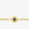 Bracelet fantaisie acier doré, maille alternée et lapis-lazuli bleu synthétique SO OR