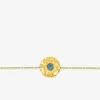 Bracelet fantaisie acier doré turquoise bleue et chaine forçat SO OR