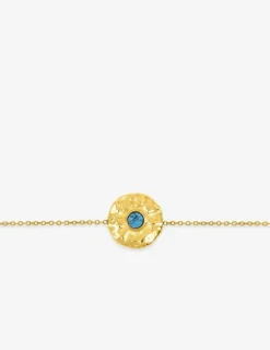 Bracelet fantaisie acier doré turquoise bleue et chaine forçat SO OR