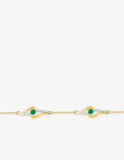 Bracelet fantaisie bicolore or 375‰, émeraude SO OR
