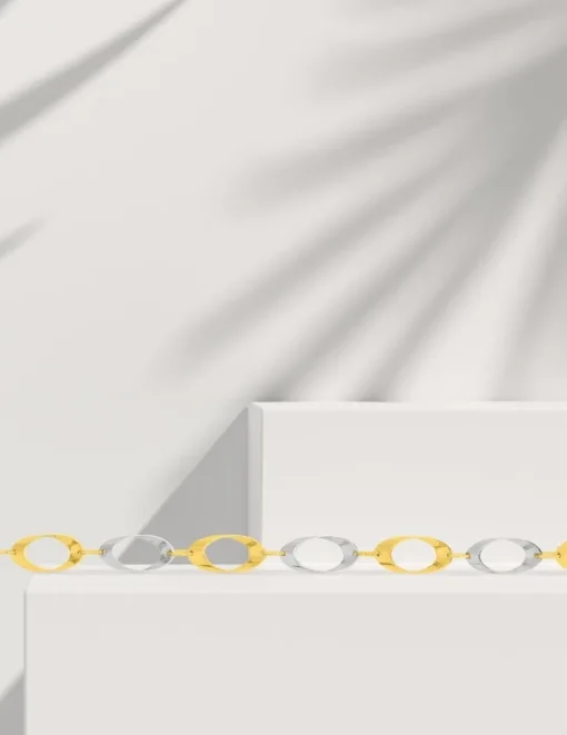 Bracelet fantaisie bicolore 375 ‰ SO OR